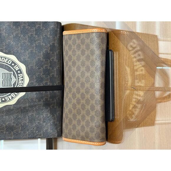 Celine Triomphe vintage leather trimmed clutch bag - Picture 7 of 11